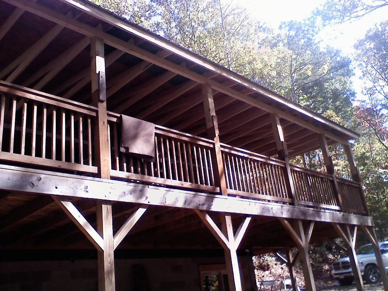 Timber framing under a new elevated porch and deck — Roof Leak Repair in Oreland by Roofing Brothers